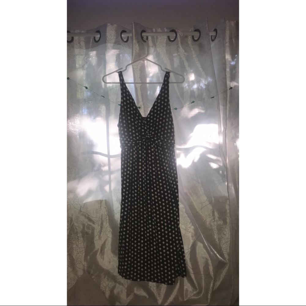 Brown V-neck dress